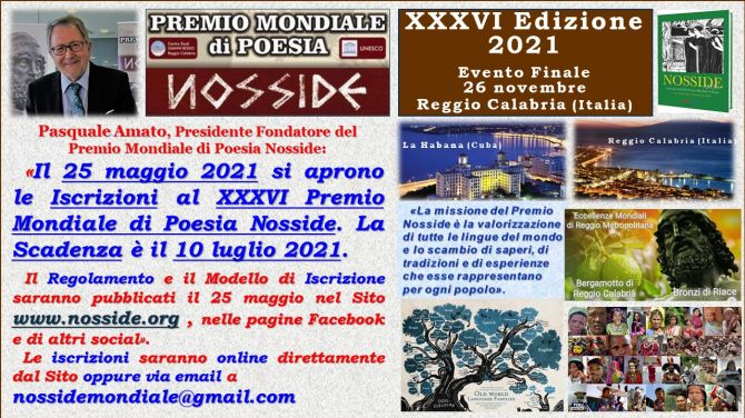 SI APRONO LE ISCRIZIONI DEL XXXVI PREMIO NOSSIDE 2021